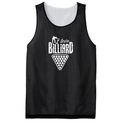 Father's Day I Love Billiards Pool Player Gift For Dad Mesh Reversible Basketball Jersey Tank