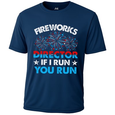 Fireworks Director If I Run You Run Celebrate 4th Of July Cooling Performance Crew T-Shirt
