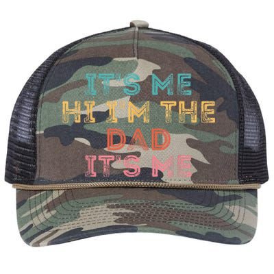 Fathers Day Its Me Hi I'm The Dad Its Me Retro Rope Trucker Hat Cap