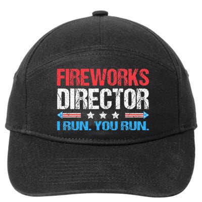 Fireworks Director I Run You Run Funny 4th Of July 7-Panel Snapback Hat