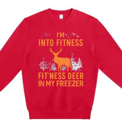 Fitness Deer In My Freezer Shirts Deer Hunting Premium Crewneck Sweatshirt