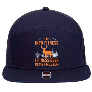 Fitness Deer In My Freezer Shirts Deer Hunting 7 Panel Mesh Trucker Snapback Hat