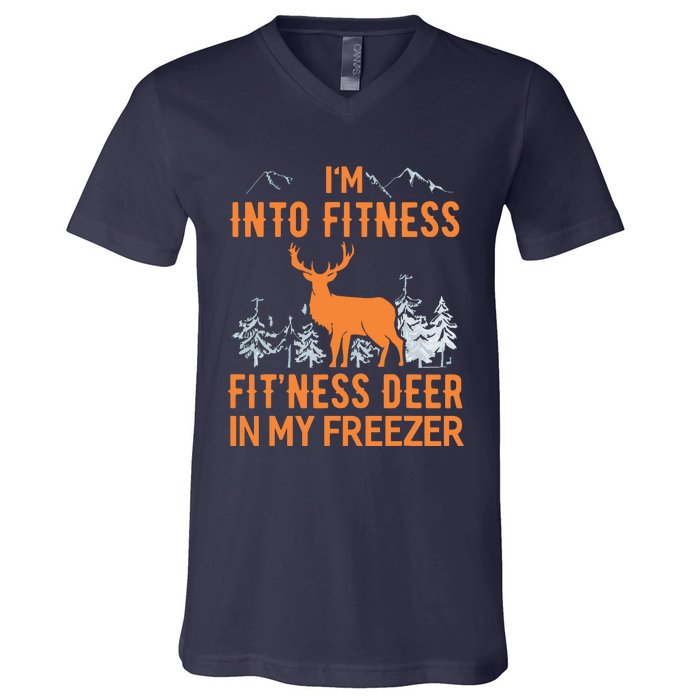 Fitness Deer In My Freezer Shirts Deer Hunting V-Neck T-Shirt