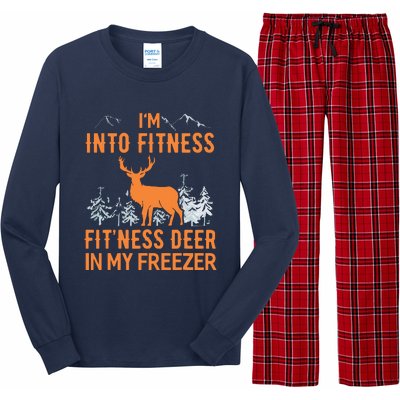 Fitness Deer In My Freezer Shirts Deer Hunting Long Sleeve Pajama Set