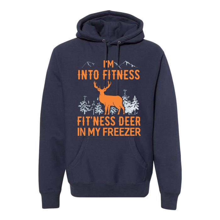 Fitness Deer In My Freezer Shirts Deer Hunting Premium Hoodie