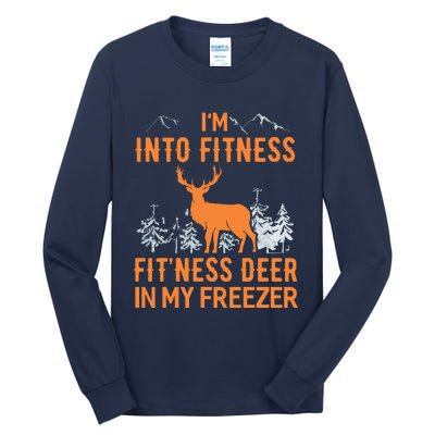 Fitness Deer In My Freezer Shirts Deer Hunting Tall Long Sleeve T-Shirt