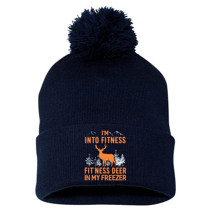 Fitness Deer In My Freezer Shirts Deer Hunting Pom Pom 12in Knit Beanie