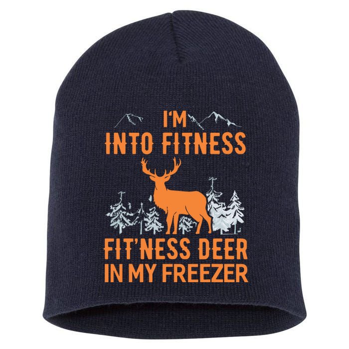 Fitness Deer In My Freezer Shirts Deer Hunting Short Acrylic Beanie