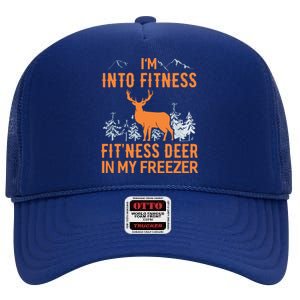 Fitness Deer In My Freezer Shirts Deer Hunting High Crown Mesh Back Trucker Hat