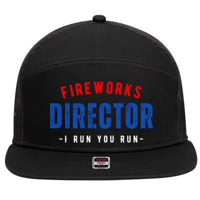 Fireworks Director If I Run You Run 7 Panel Mesh Trucker Snapback Hat