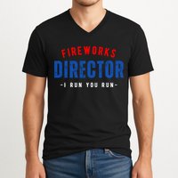 Fireworks Director If I Run You Run V-Neck T-Shirt