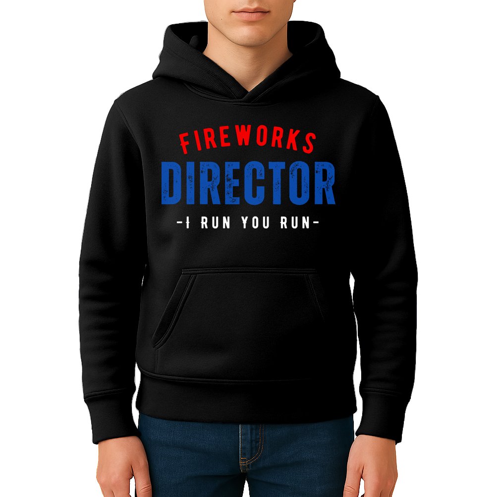 Fireworks Director If I Run You Run Kids Hoodie