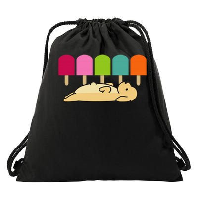 Funny dogs' ice creamI woof you doggy hungry for food Drawstring Bag