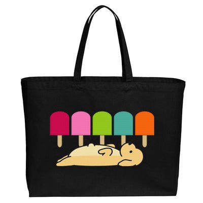 Funny dogs' ice creamI woof you doggy hungry for food Cotton Canvas Jumbo Tote