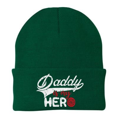 Firefighter Daddy Is My Hero Gift For Fire Son Daughter Cool Gift Knit Cap Winter Beanie