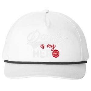 Firefighter Daddy Is My Hero Gift For Fire Son Daughter Cool Gift Snapback Five-Panel Rope Hat