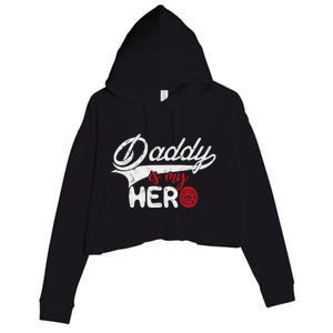 Firefighter Daddy Is My Hero Gift For Fire Son Daughter Cool Gift Crop Fleece Hoodie