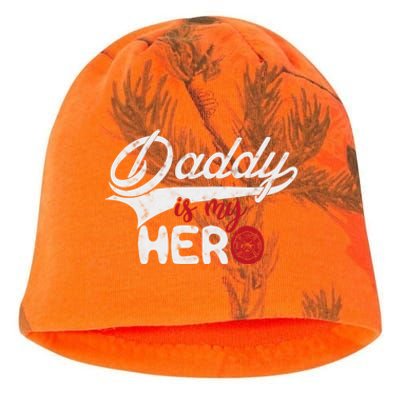 Firefighter Daddy Is My Hero Gift For Fire Son Daughter Cool Gift Kati - Camo Knit Beanie