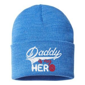 Firefighter Daddy Is My Hero Gift For Fire Son Daughter Cool Gift Sustainable Knit Beanie