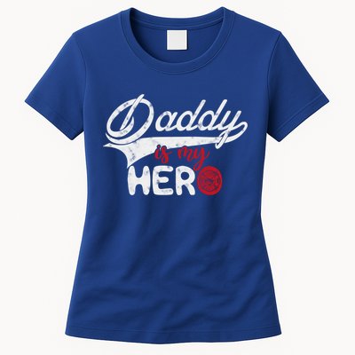 Firefighter Daddy Is My Hero Gift For Fire Son Daughter Cool Gift Womens T-Shirt