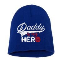 Firefighter Daddy Is My Hero Gift For Fire Son Daughter Cool Gift Short Acrylic Beanie