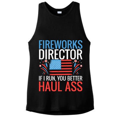 Fireworks Director If I Run You Better Haul Ass 4th Of July Cute Gift Ladies PosiCharge Tri-Blend Wicking Tank