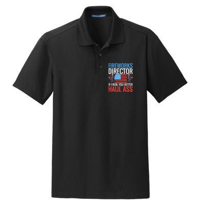 Fireworks Director If I Run You Better Haul Ass 4th Of July Cute Gift Dry Zone Grid Polo