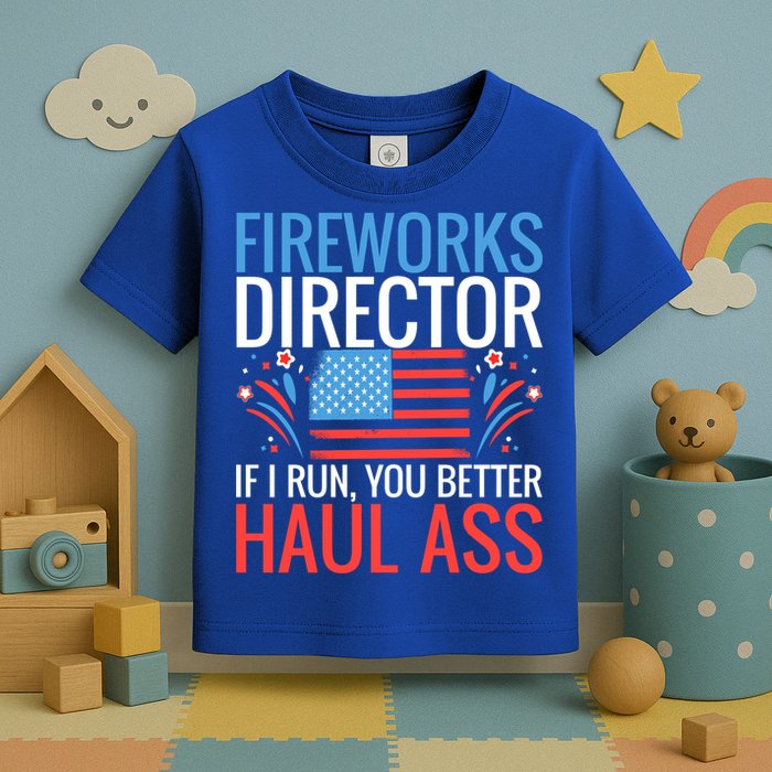 Fireworks Director If I Run You Better Haul Ass 4th Of July Cute Gift Toddler T-Shirt