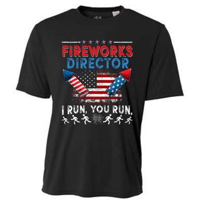 Fireworks Director I Run You Run 4th Of July Independence Cooling Performance Crew T-Shirt