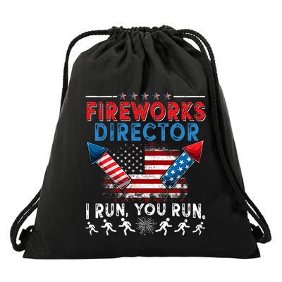 Fireworks Director I Run You Run 4th Of July Independence Drawstring Bag