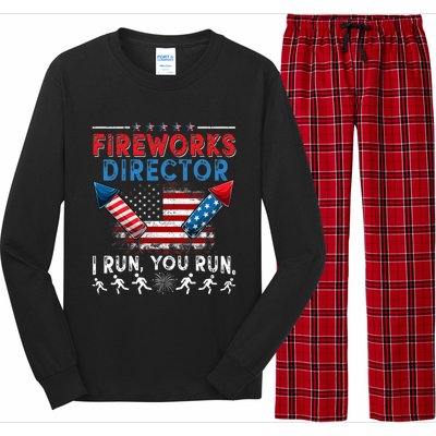 Fireworks Director I Run You Run 4th Of July Independence Long Sleeve Pajama Set