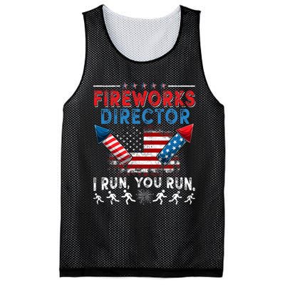 Fireworks Director I Run You Run 4th Of July Independence Mesh Reversible Basketball Jersey Tank