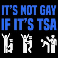 Funny Distressed It Is Not Gay If It Is Tsa Security Flat Bill Trucker Hat