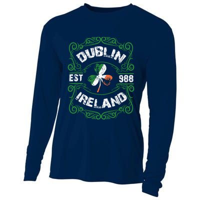Funny Dublin Ireland Saint Patricks Day Green Shamrock Gifts Cooling Performance Long Sleeve Crew