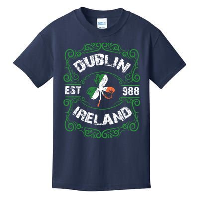 Funny Dublin Ireland Saint Patricks Day Green Shamrock Gifts Kids T-Shirt