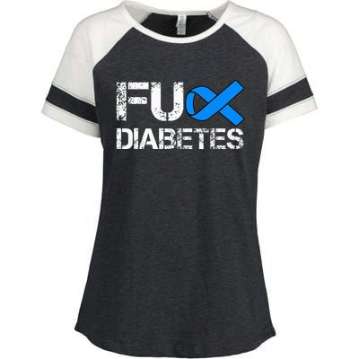 Fuck Diabetes I Hate Diabetes T1D Type 1 Diabetes Awareness Enza Ladies Jersey Colorblock Tee