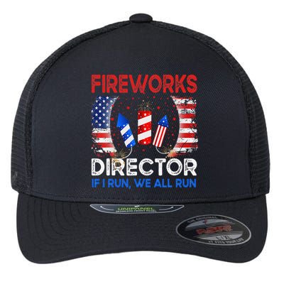 Fireworks Director If I Run You Run US 4th of July Flexfit Unipanel Trucker Cap