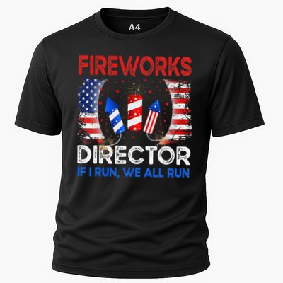 Fireworks Director If I Run You Run US 4th of July Cooling Performance Crew T-Shirt