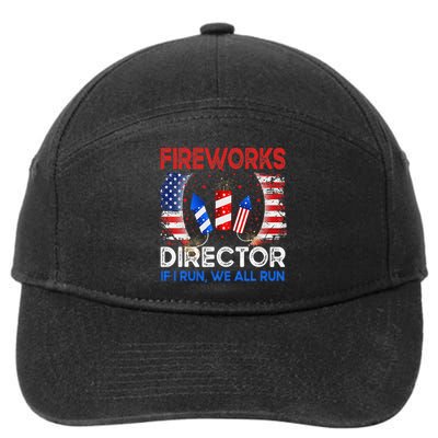 Fireworks Director If I Run You Run US 4th of July 7-Panel Snapback Hat