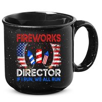 Fireworks Director If I Run You Run US 4th of July 15oz Campfire Ceramic Mug