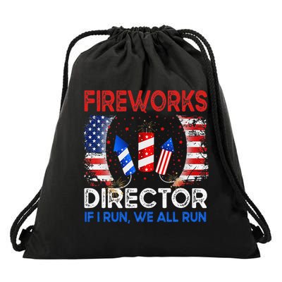 Fireworks Director If I Run You Run US 4th of July Drawstring Bag