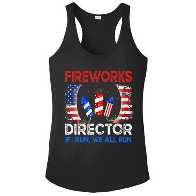 Fireworks Director If I Run You Run US 4th of July Ladies PosiCharge Competitor Racerback Tank
