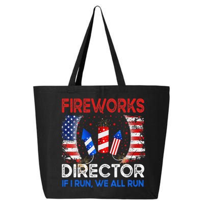 Fireworks Director If I Run You Run US 4th of July 25L Jumbo Tote