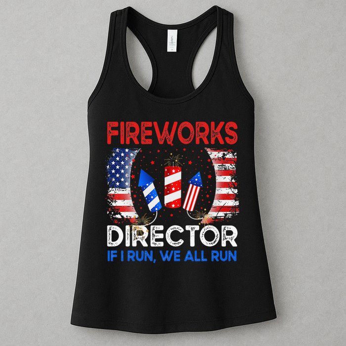 Fireworks Director If I Run You Run US 4th of July Womens Tank Top