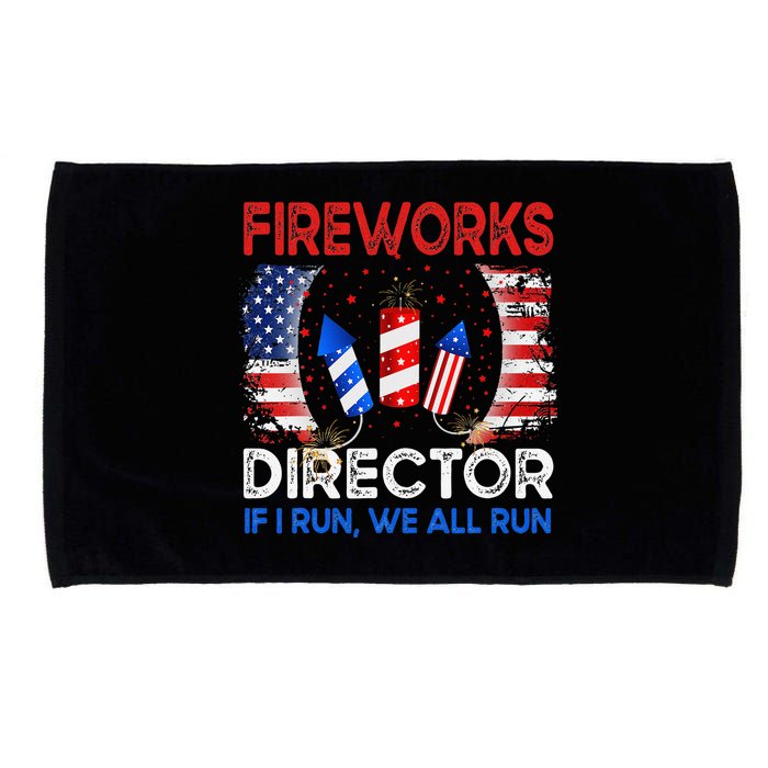 Fireworks Director If I Run You Run US 4th of July Microfiber Hand Towel