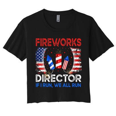 Fireworks Director If I Run You Run US 4th of July Crop Top
