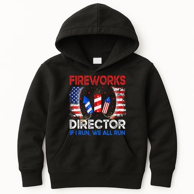 Fireworks Director If I Run You Run US 4th of July Kids Hoodie