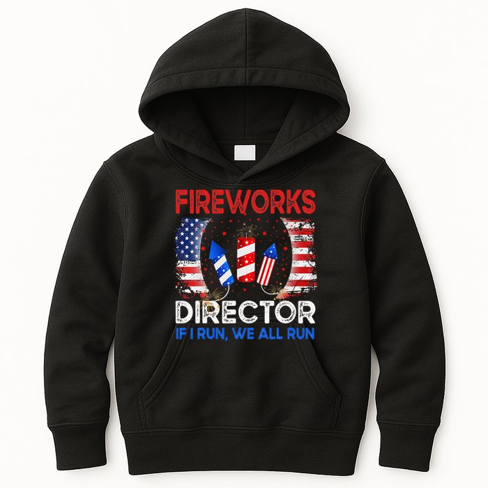 Fireworks Director If I Run You Run US 4th of July Kids Hoodie
