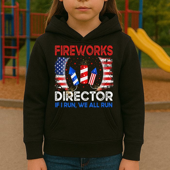 Fireworks Director If I Run You Run US 4th of July Kids Hoodie