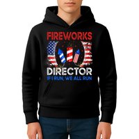 Fireworks Director If I Run You Run US 4th of July Kids Hoodie